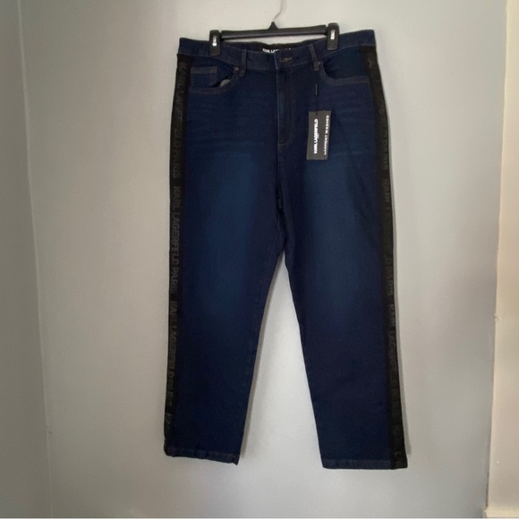 Karl Lagerfeld Replenishment Dark Blue Woman’s Ankle Jeans 16 - Picture 4 of 12